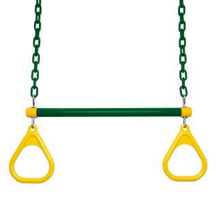 Trapeze Bar Steel w Rings caps n PVC Coated Chain