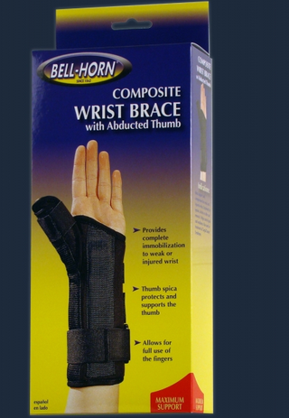 Bell-Horn Composite Wrist Brace with Abducted Thumb
