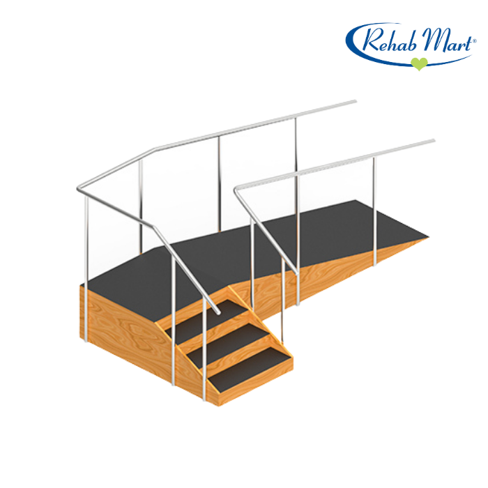 3 Inch Wood Step Ramp WOODEN STAIRCASE 3 STEPS & RAMP – Rehab Mart Singapore