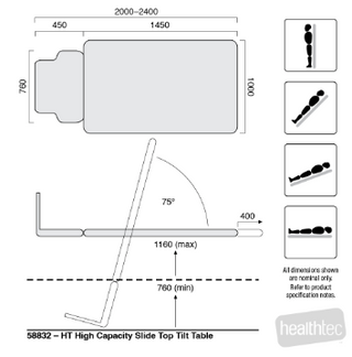 HT Hi-Capacity Slide Top Tilt Table Healthtec - Image 4