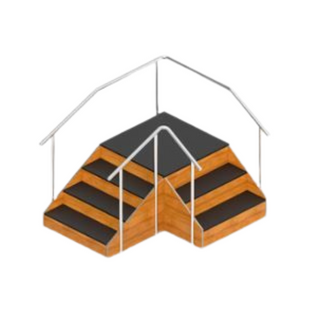 WOODEN STAIRCASE CORNER 3 + 4 STEPS