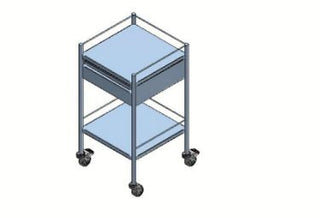 ONE DRAWER TROLLEY 46 x 46 x 86cm WITH  2 BRAKES
