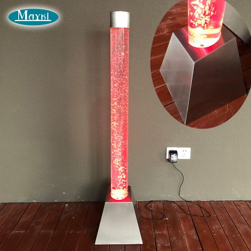 Interactive LED Bubble Tube w Stainless Steel Base
