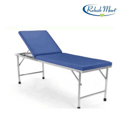 Examination Bed 2-Section Stainless Steel Fixed Height Manual Back