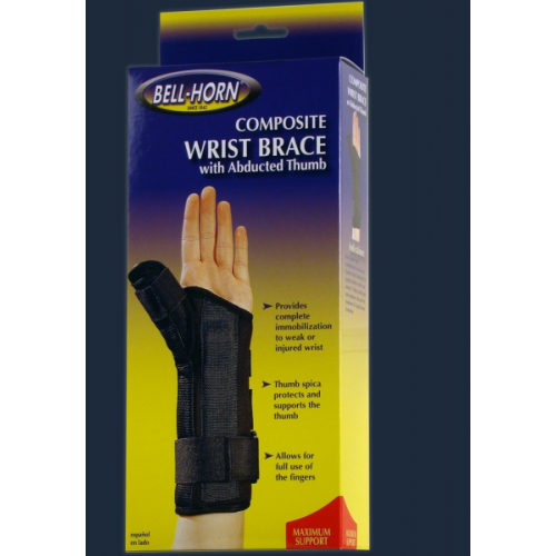 Bell-Horn Composite Wrist Brace with Abducted Thumb