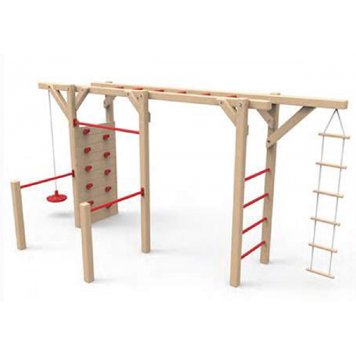 Climbing frame with Holds, Swing disc and climbing ladder