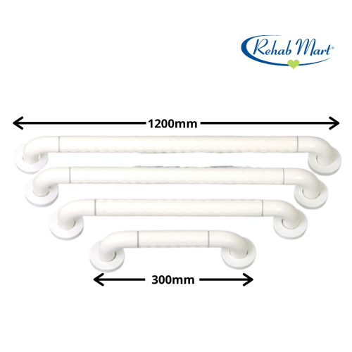 Grab Bar Stainless Steel Nylon-Coated-900 mm-White