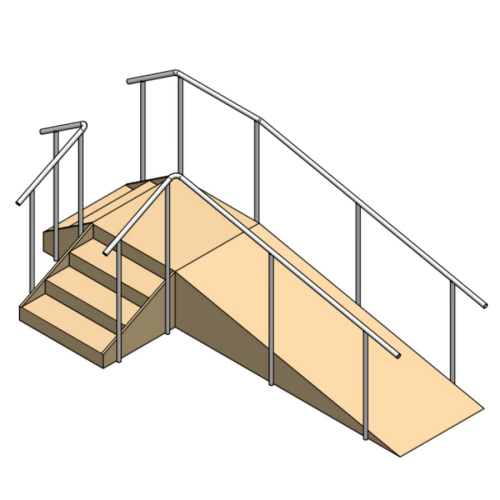 Training Staircase three-sided with Ramp [22-294-2300-0000]