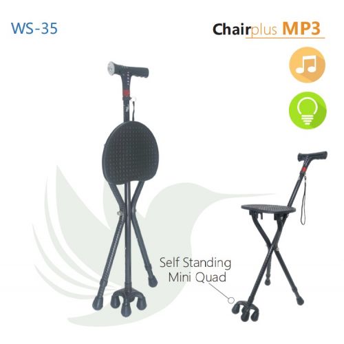 Agegracefully - Chairplus Mp3 Walking Stick 